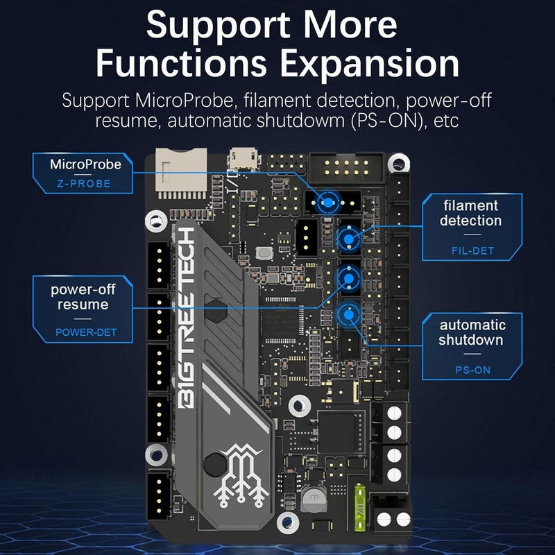 BigTreeTech SKR Mini E3 V3.0 Control Board with TMC2209 UART Upgrade 32Bit 3D Printer Silent Board for Ender 3, Ender3 Pro, Ender-3 V2 (with BIQU MicroProbe V2 + Ender-3 Mounting Bracket) - Image 3